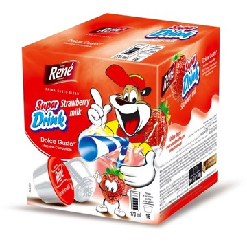 Kapsułki do Dolce Gusto René DRINK STRAWBERRY/ TRUSKAWKOWY 16 szt.