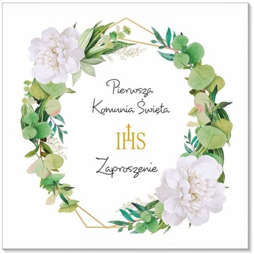 Zaproszenia komunijne ZPK70 na pierwszą 1 komunię dla chłopca dziewczynki