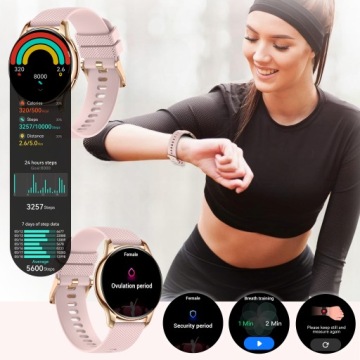 SMARTWATCH ЖЕНСКИЕ AMOLED ЧАСЫ РАЗГОВОРИВАЮТ СПОРТИВНЫЕ ИЗМЕРЕНИЯ ЧСС PL SMART WATCH