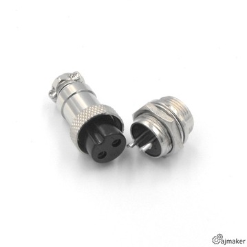 Złącze przemysłowe GX16 2 pin (wt+gn)