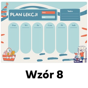 5x PLAN LEKCJI gruby kreda 350g planer A5 wzory do wyboru