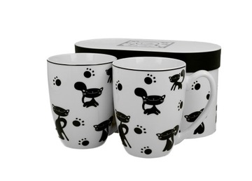 Duo komplet Kubek Koty Czarne 380 ml