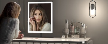 Зеркало для макияжа с внутренней светодиодной подсветкой 34*25см черное