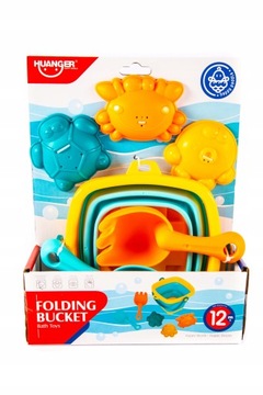 ZESTAW ZABAWEK DO KĄPIELI GUMOWE WIADERKO + KUBKI