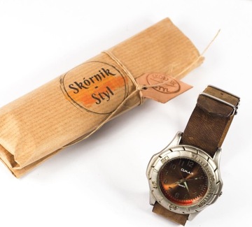 Skórzany pasek do zegarka NATO skóra crazyhorse 18 handmade Skórnik-Styl