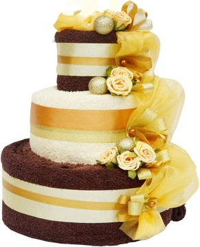 Prezent na Ślub KOMPLET 6 ręczników z HAFTAMI TORT