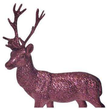 RENIFER STOJĄCY FIGURKA BROKATOWY NA ŚWIĘTA STROIK