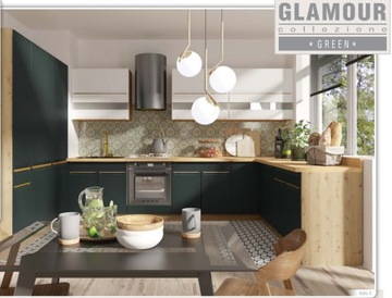 Кухня GLAMOUR 1 МДФ зеленый ДИЗАЙН СДЕЛАНО НА ЗАМЕР
