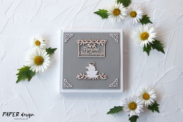 Księga gości na CHRZEST z tekturką Aniołek GIRL