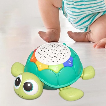 Музыкальные игрушки для ползания черепахи для детей, подарок на день рождения, звездная черепаха для младенцев