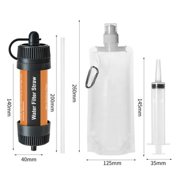 Туристический фильтр для воды 8000 л, соломенная трубка, аварийный кемпинг для выживания