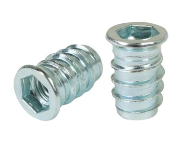 10x Mufa M8 x 20 mm dwugwintowa wkręcana wkręt do drewna wpustka