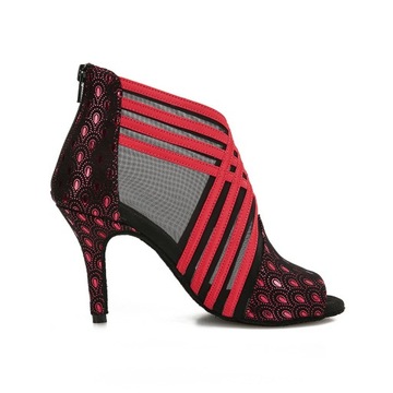 BUTY DO TAŃCA TOWARZYSKIEGO TANECZNE 8.5cm Red