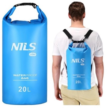 20L worek torba z paskami WODOSZCZELNA plecak pojemny odporny na wodę NILS