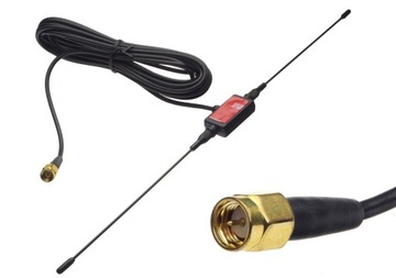 Antena samochodowa do odbioru TV DVB-T kabel 4m