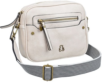 LuluCastagnette Torebka Damska Listonoszka z Misiem szeroki pasek kieszonki