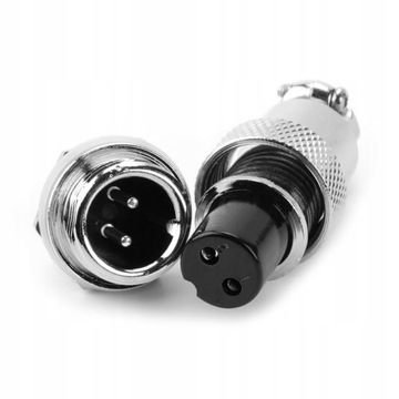 ZŁĄCZE WTYK/GNIAZDO 2-PIN CB METALOWE GX12