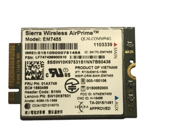 Modem LTE Lenovo EM7455 Sierra Wireless AirPrime