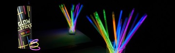 Светящиеся флуоресцентные браслеты 100 Браслеты Химические светящиеся палочки
