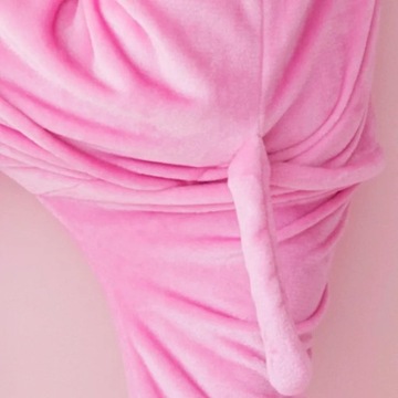 PIŻAMA Unisex piżama dla dorosłych śmieszna różowa flanelowa Cosplay kombin