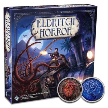 ZESTAW 50 METALOWYCH MONET ZAMIENNIK DO GRY ELDRITCH HORROR