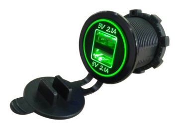 АВТОМОБИЛЬНОЕ ЗАРЯДНОЕ УСТРОЙСТВО 2x USB 4.2A РАЗЪЕМ ПРИЖИГАТЕЛЯ ПАНЕЛИ LED 12V 24V LED