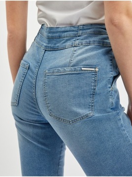 Niebieskie damskie cropped slim fit jeansy ORSAY