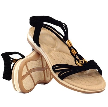 ЧЕРНЫЕ САНДАЛИИ ЖЕНСКИЕ НА РЕЗИНКЕ, ПРОФИЛЬНЫЕ