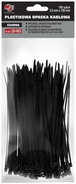 OPASKA ZACISKOWA JEDNORAZ 2.5X120 CZARNA 100SZT