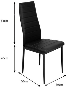 4 x KRZESŁO CZARNE EKOSKÓRA TAPICEROWANE SALON JADALNIA VITO