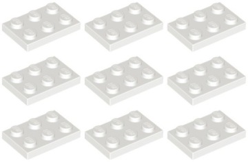 LEGO PŁYTKA 3021 2x3 biała NOWA == (10g) 9 szt.