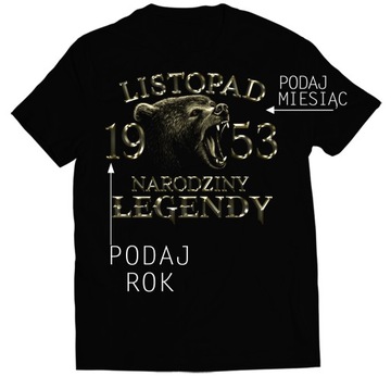 KOSZULKA MĘSKA NA 70-TKĘ 70 URODZINY DLA MĘŻA FACETA LISTOPAD 1953 5XL