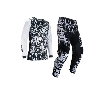 Komplet,strój,cross,ENDURO LEATT KIT 3.5 WHITE CZARNO BIAŁY M