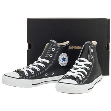 Buty Trampki za Kostkę Converse Chuck Taylor HI Czarne Skórzane