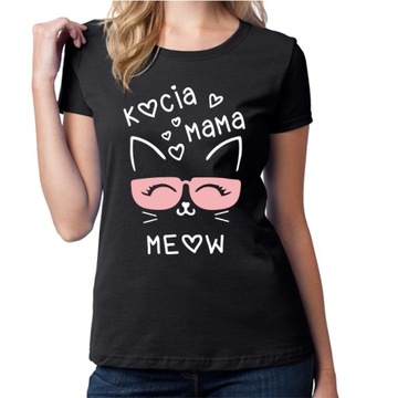 KOSZULKA DAMSKA Z KOTEM TSHIRT NA PREZENT KOT KOTY