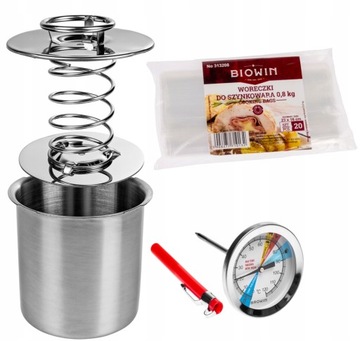 BROWIN ZESTAW SZYNKOWAR 0,8 KG WORKI TERMOMETR