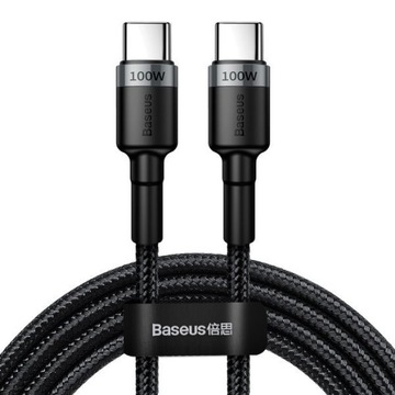 BASEUS KABEL DO ŁADOWAREK USB-C DO USB-C BASEUS CAFULE, QC 3.0, PD 2.0, 100