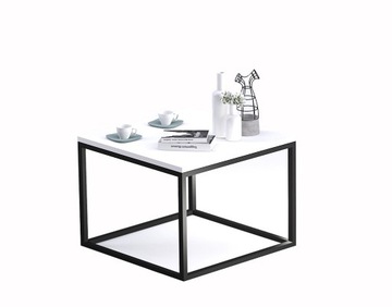 stolik ława industrialny loftowa biały mat 50cm