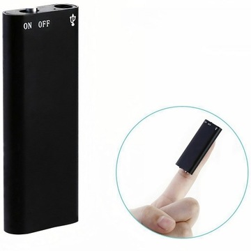 MINI DYKTAFON REJESTRATOR SZPIEGOWSKI AKTYWACJA GŁOSEM PODSŁUCH DŹWIĘKU 8GB