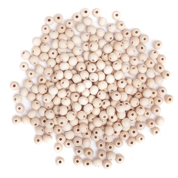 KORALIKI DREWNIANE KULKI DO MAKRAM 8 mm 300 szt