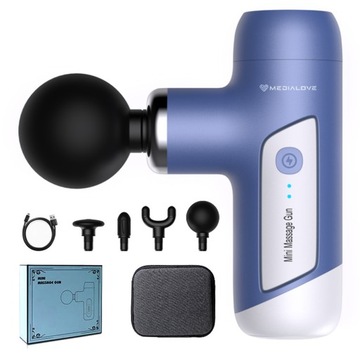 Мини-массажер Вибропистолет с 4 насадками