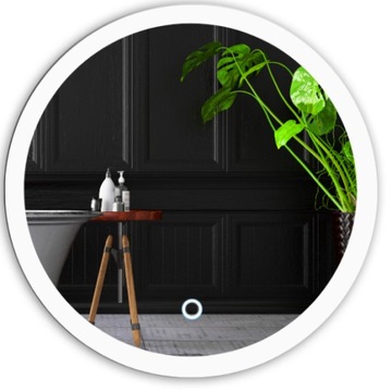 LUSTRO OKRĄGŁE Fi 80 cm WŁĄCZNIK PODŚWIETLANE LED