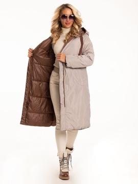 Stylowa Dwustronna Pikowana Kobieca KURTKA Płaszczyk Dużo Rozmiarów Y3-9206