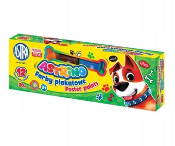 FARBY PLAKATOWE ASTRINO 12 KOLORÓW 20 ML ASTRA