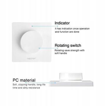 PANEL / PILOT NAŚCIENNY K1 DO LED MONO / CCT Z POKRĘTŁEM Mi-light / MIBOXER