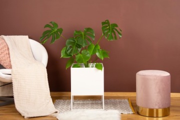 МЕТАЛЛИЧЕСКИЙ ЦВЕТОЧНЫЙ ВАЗ RODOS MAXI, 45 см, БЕЛЫЙ