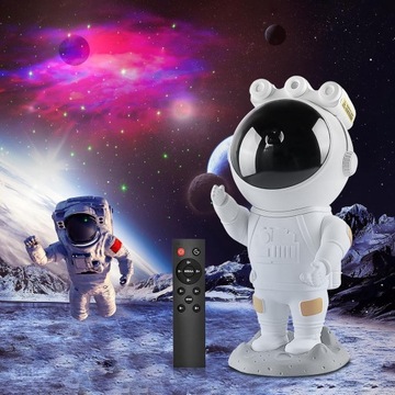 Astronauta Projector z Mgławicą Biały