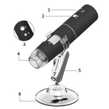 Цифровой микроскоп Inskam 303 USB 1080p 2MP LED 1000X Android IOS App WiFi