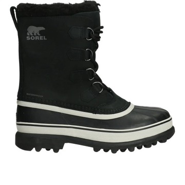 SOREL CARIBOU (MENS)-BLACK, DARK STO