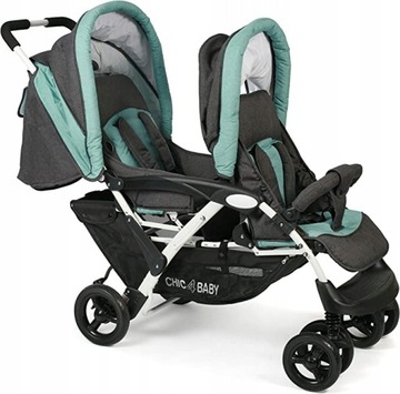 WÓZEK BLIŹNIACZY SPACEROWY DLA RODZEŃSTWA ROK PO ROKU CHIC 4 BABY DUO